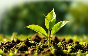Seedling growing in soil